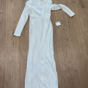 LULU'S WHITE BEADED DRESS